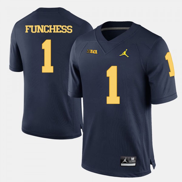 University of Michigan #1 For Men's Devin Funchess Jersey Navy Blue College Football High School